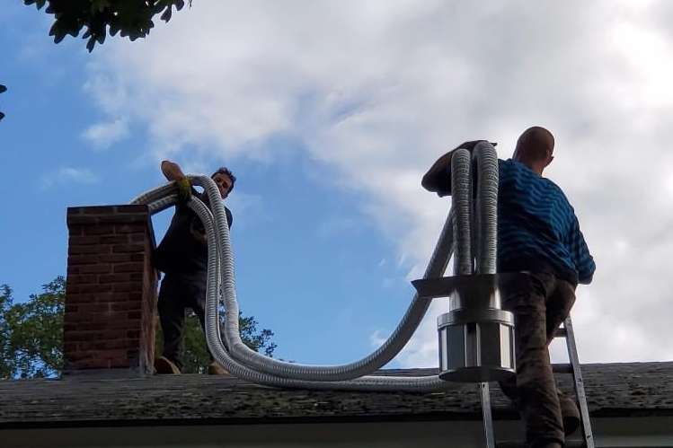 Liner install for gas