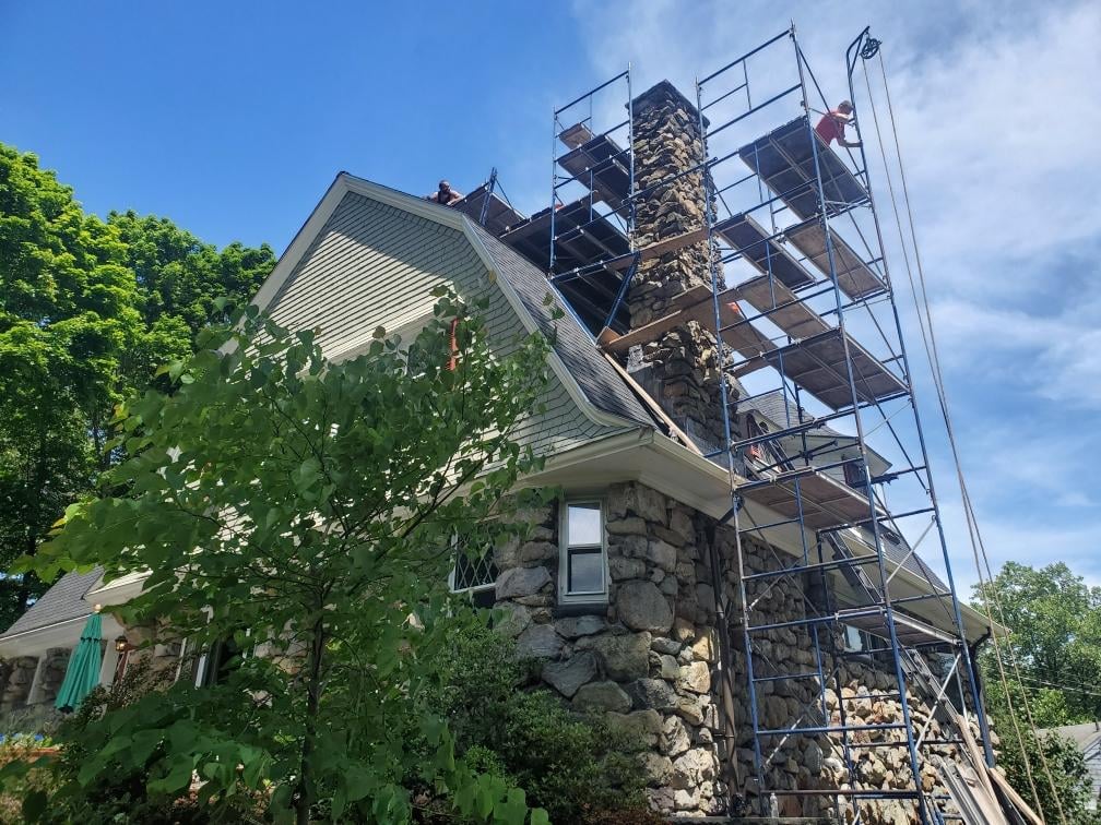 Demoed stone chimney and restored back to it's natural state!